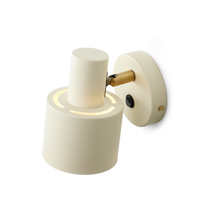 Halo Design 746873 - Stenska reflektorska svetilka VOGUE 1xE27/40W/230V kremna/mesingasta