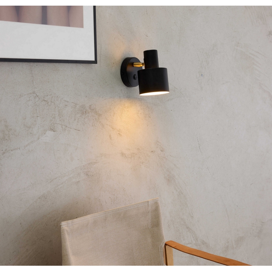 Halo Design 746880 - Stensko točkovno svetilo VOGUE 1xE27/40W/230V črna/medeninasta