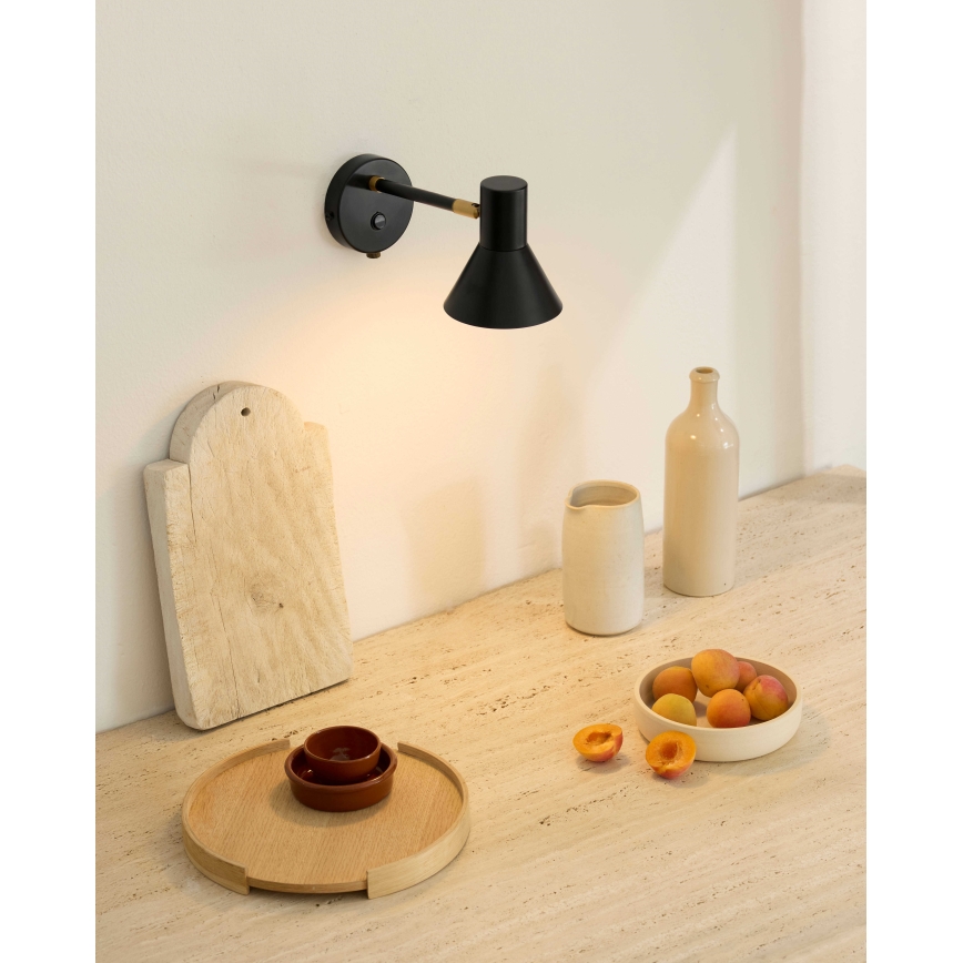 Halo Design 747450 - Stenska svetilka STYLE 1xE14/25W/230V črna/mesing