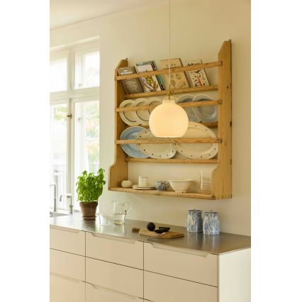 Halo Design 748068 - Lestenec na kablu TOSCANA 1xE27/40W/230V, premer 36 cm, kremna/medenina