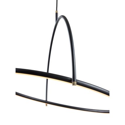 Halo Design 749546 - LED zatemljiv lestenec na jekleni vrvici TILT LED/40W/230V, premer 60 cm, črne barve