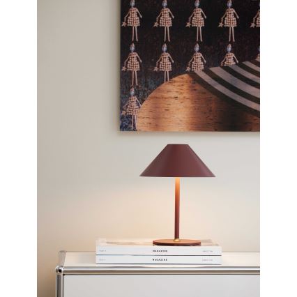 Halo Design 800834 - Zatemnjiva LED zunanja polnilna namizna svetilka HYGGE LED/3W/4000 mAh IP54 vinasta