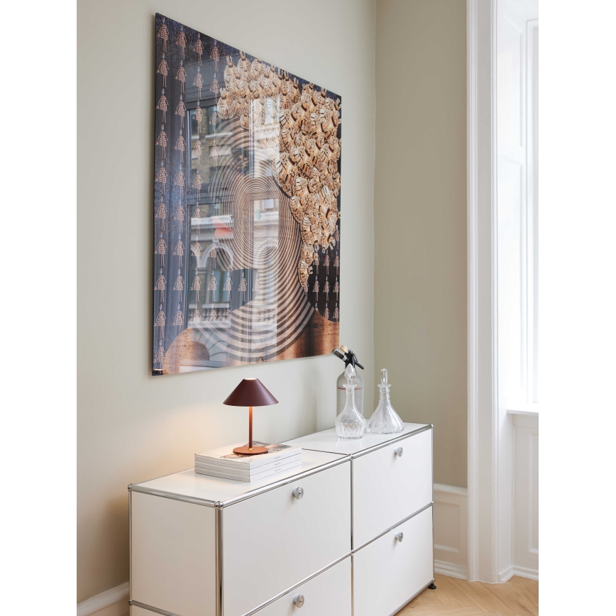 Halo Design 800834 - Zatemnjiva LED zunanja polnilna namizna svetilka HYGGE LED/3W/4000 mAh IP54 vinasta