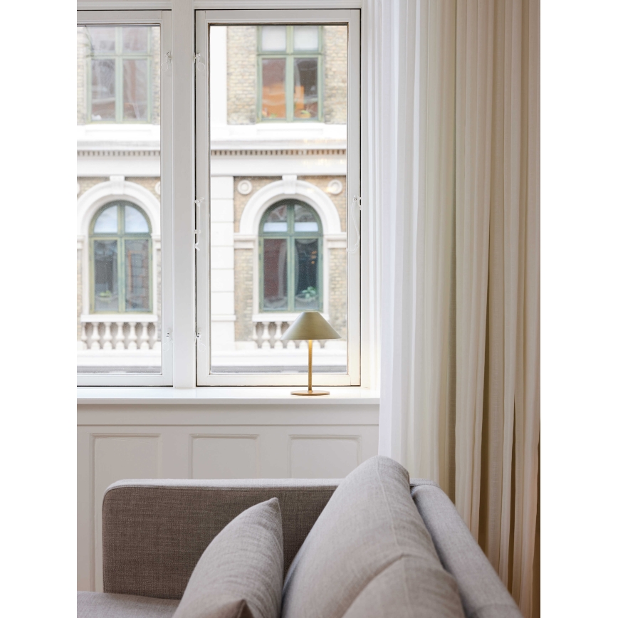 Halo Design 800841 - Zatemnljiva zunanja polnilna namizna svetilka HYGGE LED/3W/4000 mAh IP54 medenina