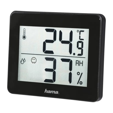 Hama - Sobni termometer z merilnikom vlage 1xCR2025 črna