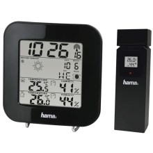 Hama - Vremenska postaja z LCD zaslonom in budilko 2xAA črna