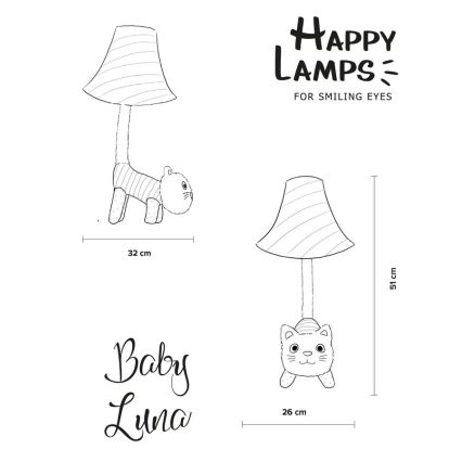 Happy Lamps - LED otroška namizna svetilka BABY LUNA LED/5,4W/230V mačka