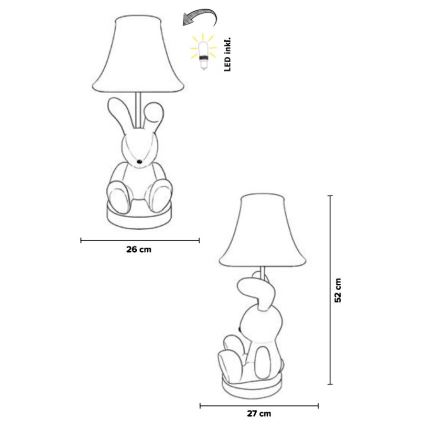 Happy Lamps - LED otroška namizna svetilka BENNY LED/5,4W/230V kunec