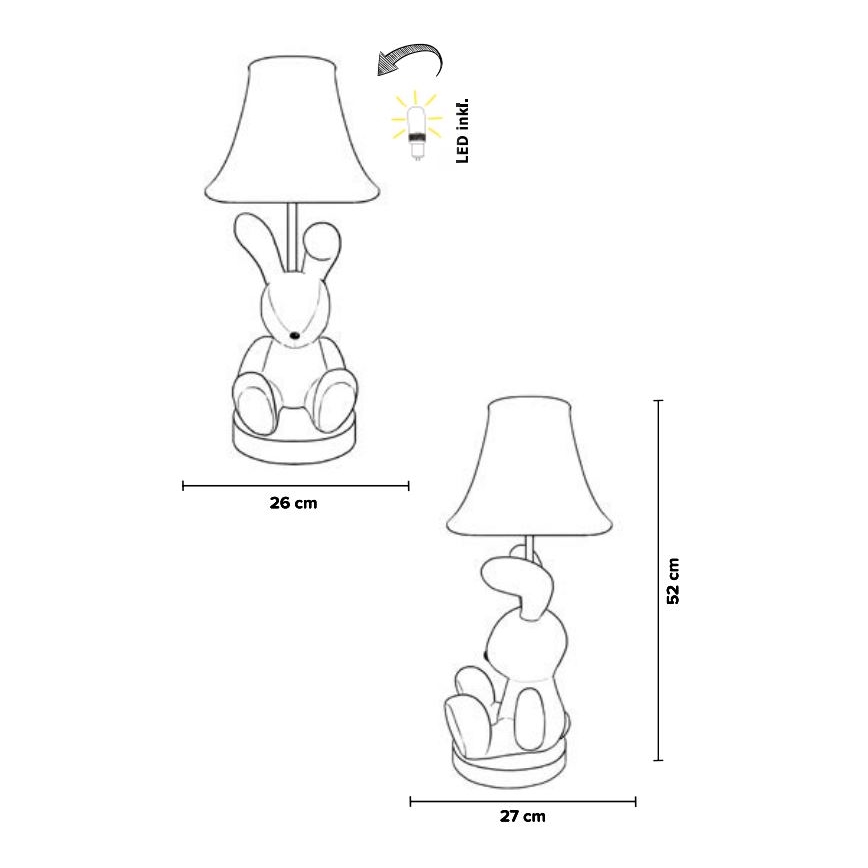 Happy Lamps - LED otroška namizna svetilka BENNY LED/5,4W/230V kunec