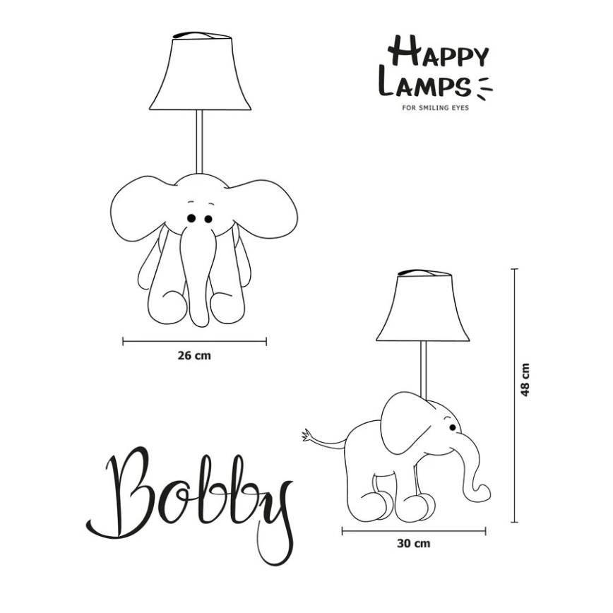 Happy Lamps - LED otroška namizna svetilka BOBBY LED/5,4W/230V slon