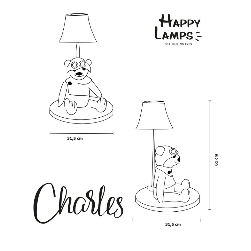 Happy Lamps - LED otroška namizna svetilka CHARLES LED/5,4W/230V medved