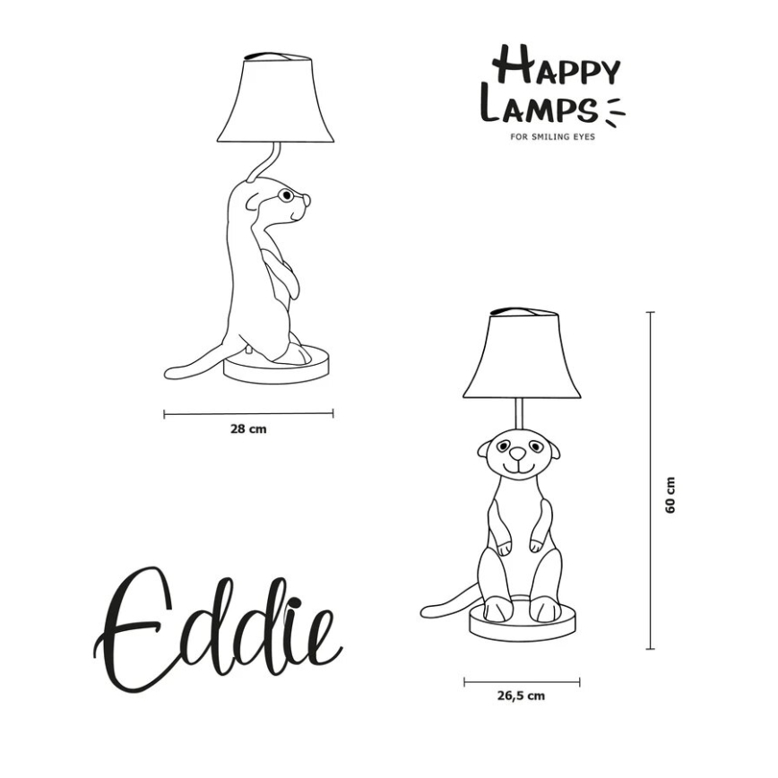 Happy Lamps - LED otroška namizna svetilka EDDIE LED/5,4W/230V meerkat