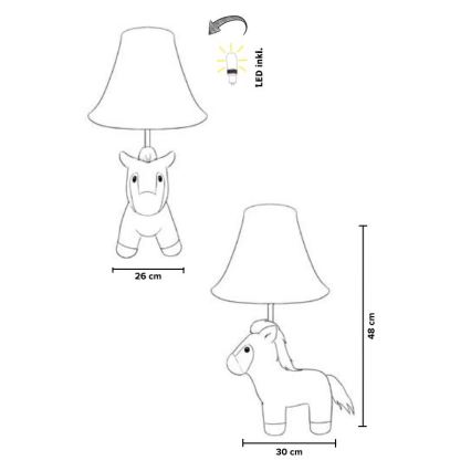 Happy Lamps - LED otroška namizna svetilka ELVIS LED/5,4W/230V konj