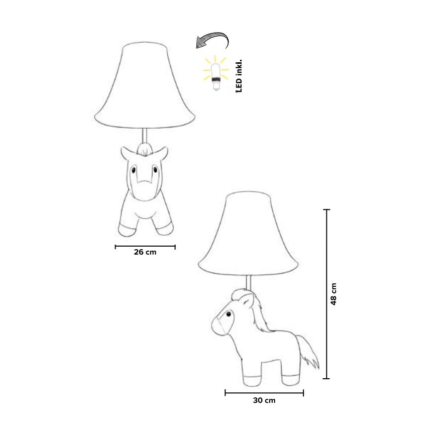 Happy Lamps - LED otroška namizna svetilka ELVIS LED/5,4W/230V konj