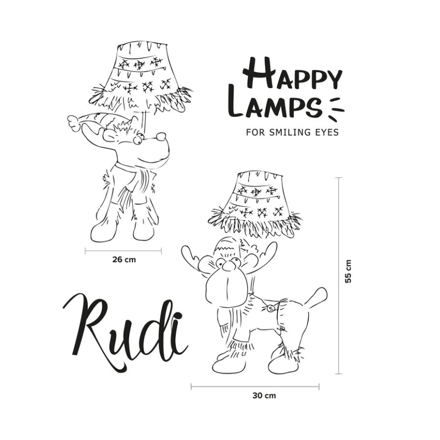 Happy Lamps - LED otroška namizna svetilka RUDI LED/5,4W/230V jelenček