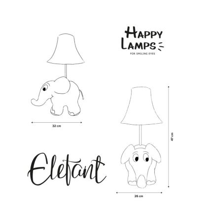 Happy Lamps - LED otroška namizna svetilka SLON LED/5,4W/230V slon