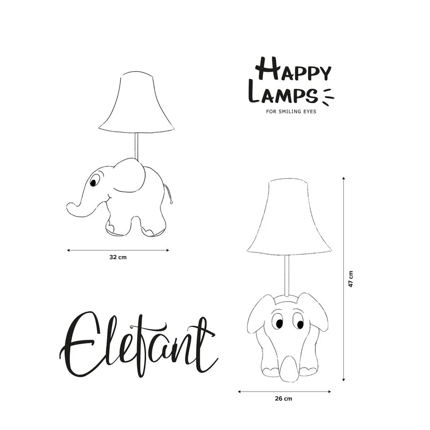Happy Lamps - LED otroška namizna svetilka SLON LED/5,4W/230V slon