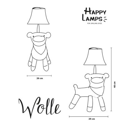 Happy Lamps - LED otroška namizna svetilka WOLLE LED/5,4W/230V ovčka