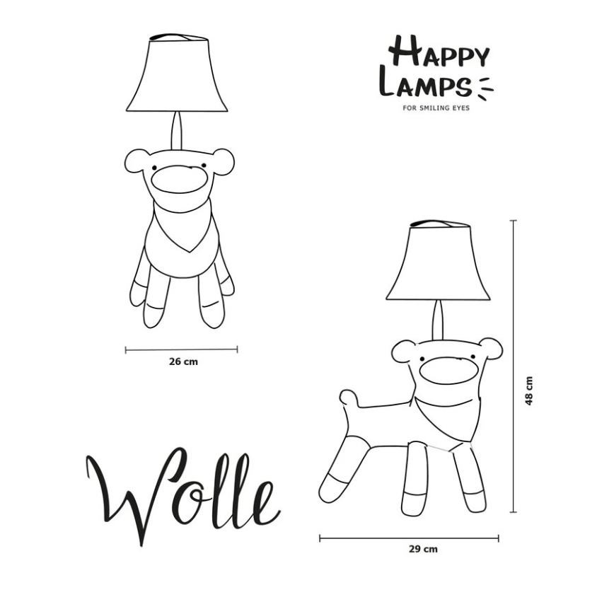 Happy Lamps - LED otroška namizna svetilka WOLLE LED/5,4W/230V ovčka