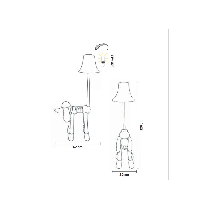 Happy Lamps - LED Otroška talna svetilka BELLO LED/5,4W/230V poodle