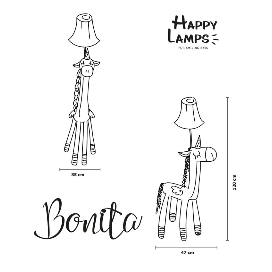 Happy Lamps - LED Otroška talna svetilka BONITA LED/5,4W/230V samorog
