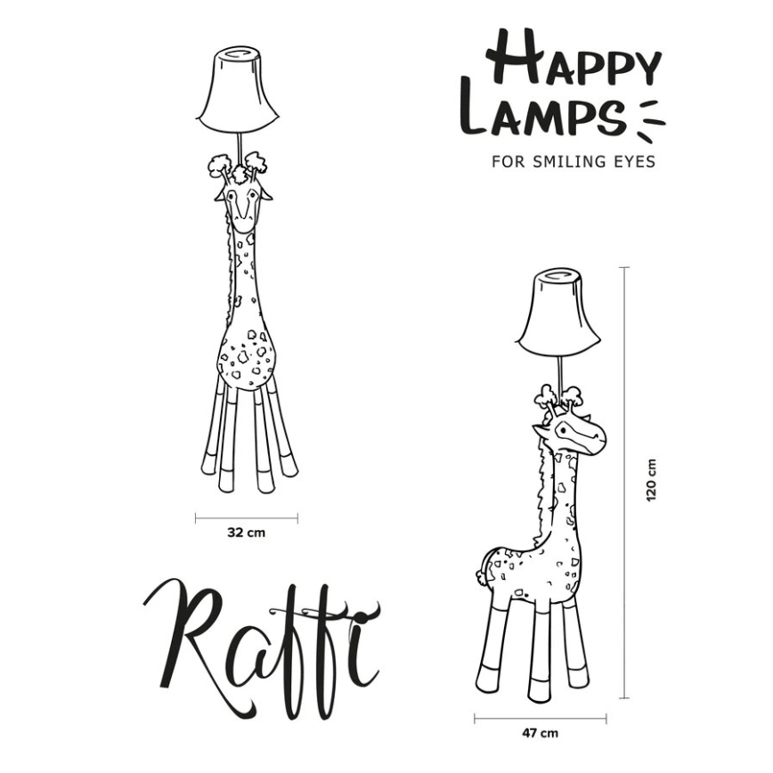 Happy Lamps - LED Otroška talna svetilka RAFFI LED/5,4W/230V žirafa