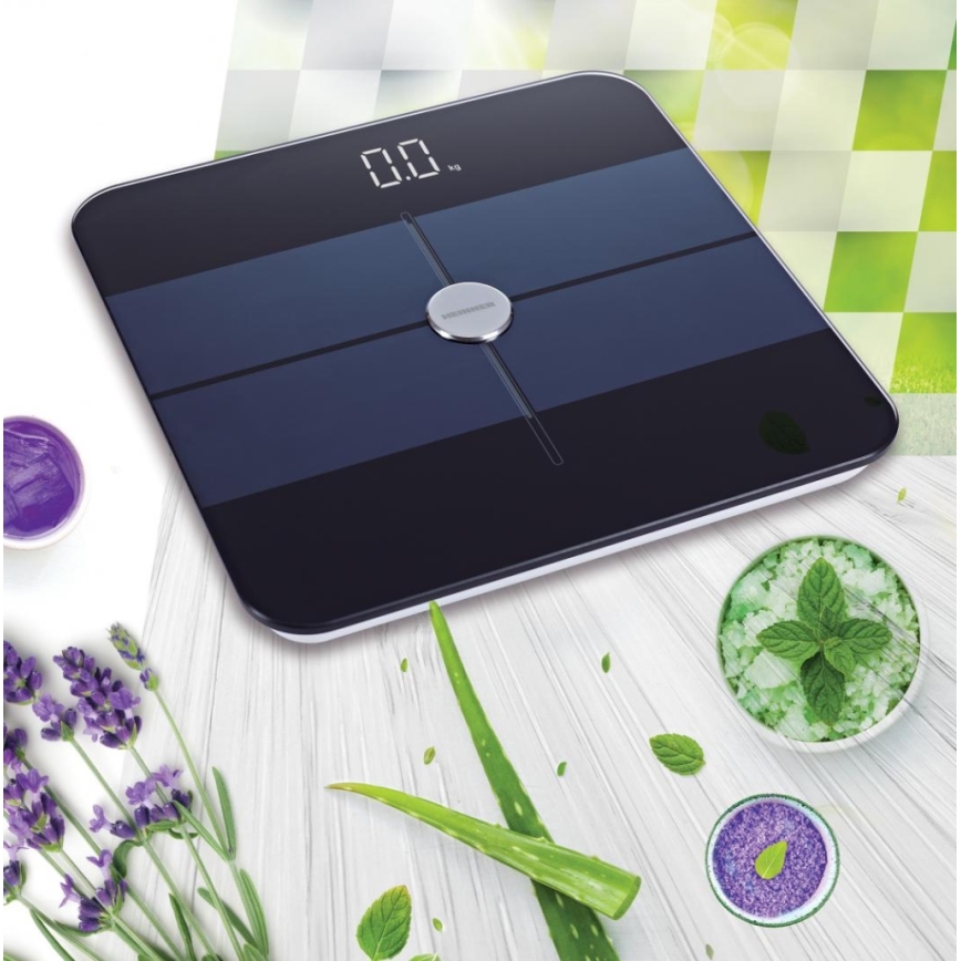 Heinner HBS-BTH180BK - Digitalna osebna tehtnica 2xAAA črna/modra