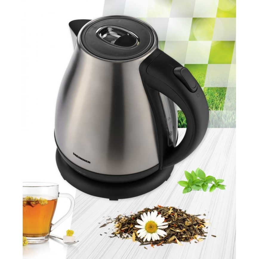 Heinner HEK-17IX - Električno kuhalo za vodo 1,7 l 2200W/230V mat krom/črna