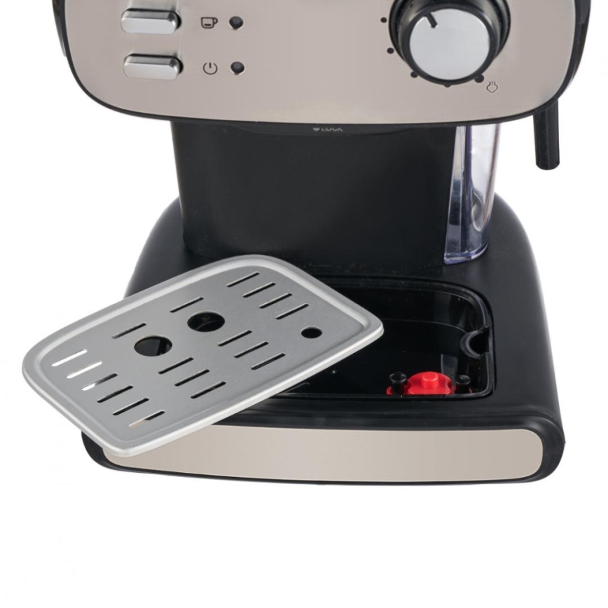 Heinner HEM-1100BKX - Espresso aparat s ročico 850W/230V črna/mat krom