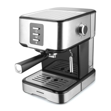 Heinner HEM-850IXBK - Kavni aparat za espresso s portafiltrjem 850W/230V, nerjaveče jeklo/črna