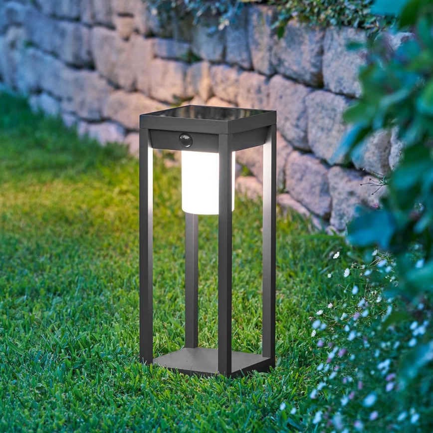 Hesperide - LED sončna svetilka s senzorjem gibanja PIKY LED/3,7V 2600 mAh 40 cm IP65 antracit