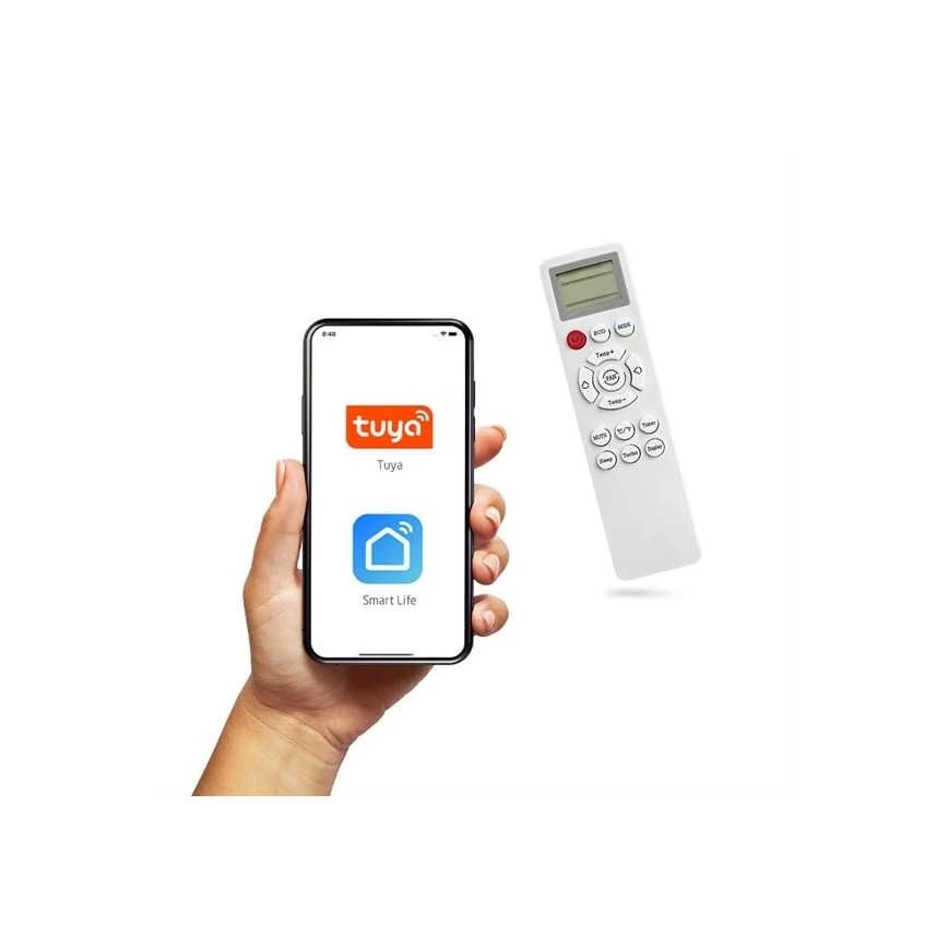 Hibridna solarna klimatska naprava 3,5 kW Tuya Wi-Fi, bela + daljinski upravljalnik