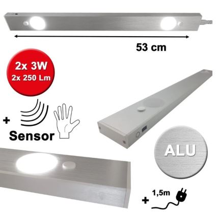 HiLite - LED Podelementna svetilka s senzorjem BERN 2xLED/3W/230V 4000K