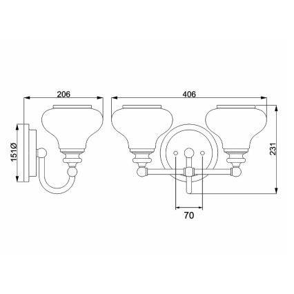 Hinkley - LED Kopalniška svetilka AINSLEY 2xG9/3W/230V IP44