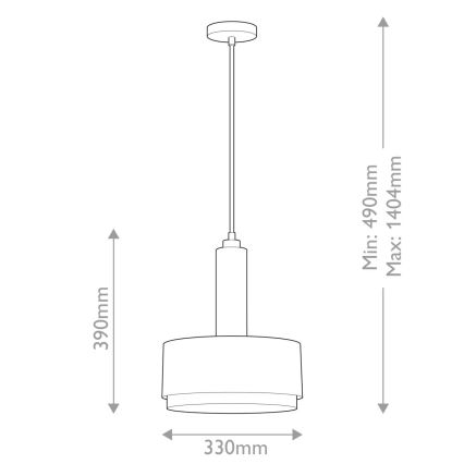 Hinkley - Obesna svetilka na drogu CEDRIC 2xE27/60W/230V premer 33 cm zlata/črna