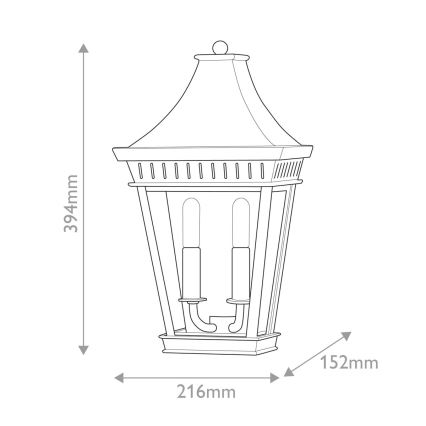 Hinkley - Zunanja stenska svetilka CHAPEL HILL 2xE14/40W/230V IP44 črna