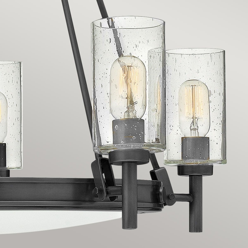 Hinkley - Lestenec na verigi COLLIER 5xE27/40W/230V, premer 68,5 cm, črna