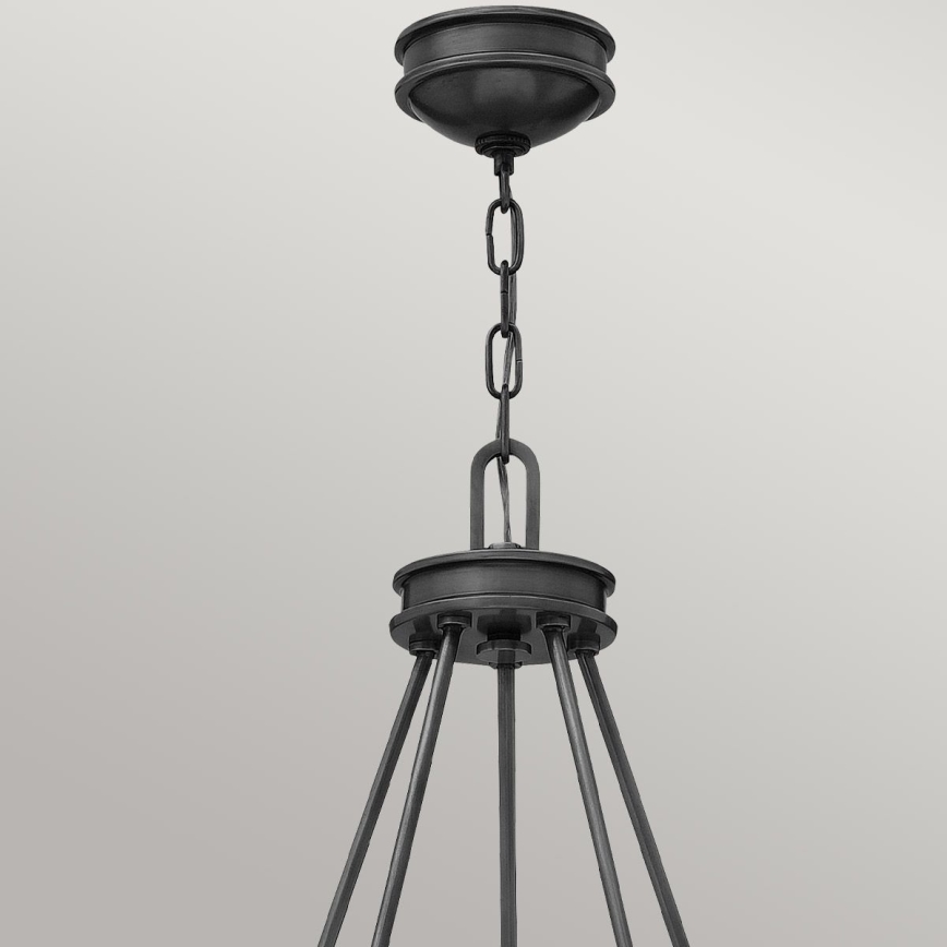 Hinkley - Lestenec na verigi COLLIER 5xE27/40W/230V, premer 68,5 cm, črna