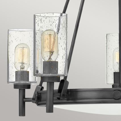 Hinkley - Lestenec na verigi COLLIER 5xE27/40W/230V, premer 68,5 cm, črna