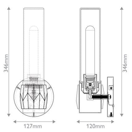 Hinkley - Kopalniška stenska svetilka ELLISON 1xE27/40W/230V IP44 zlata