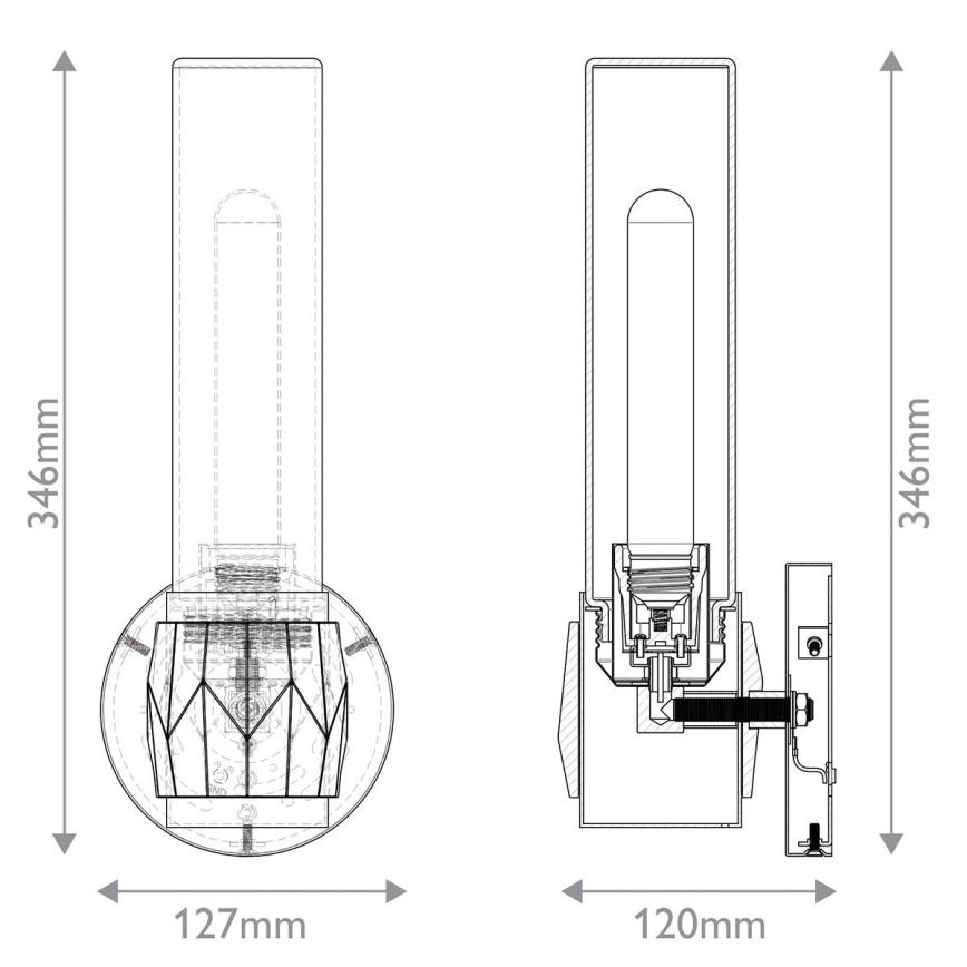Hinkley - Kopalniška stenska svetilka ELLISON 1xE27/40W/230V IP44 zlata