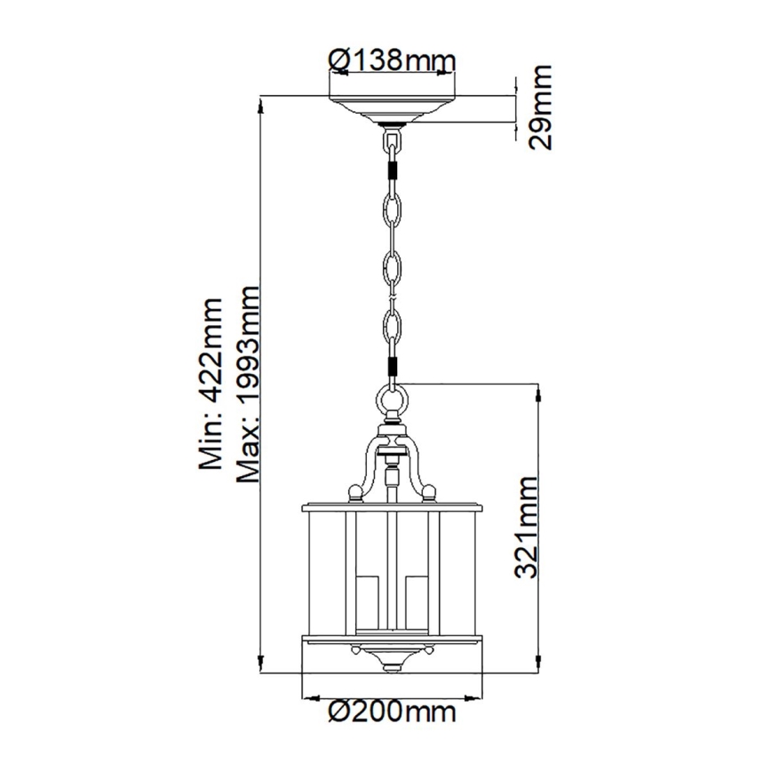 Hinkley - lestenec na verigi GENTRY 3xE14/60W/230V sijajni krom