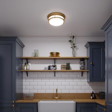 Hinkley - Kopalniška stropna svetilka HADLEY 3xE27/40W/230V IP44 zlata