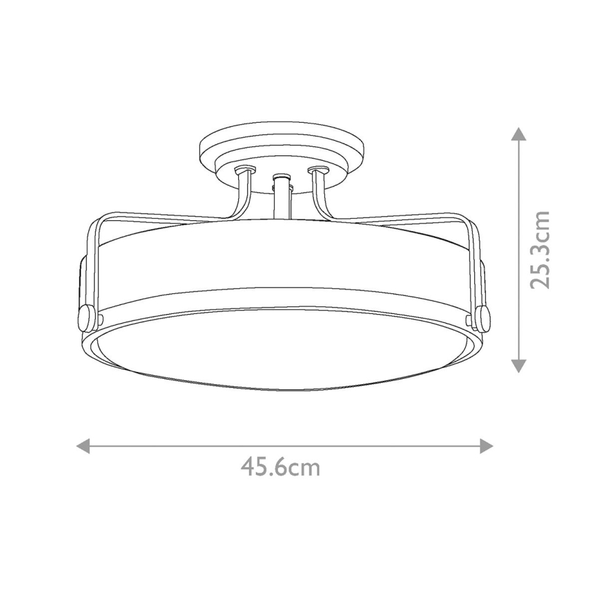 Hinkley - Pritrdljiv stropni lestenec HARPER 3xE27/60W/230V, premer 45,6 cm, sijajni krom
