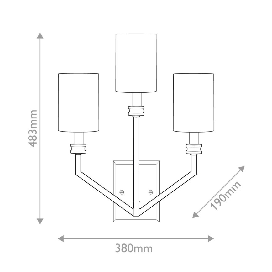 Hinkley - Stenska svetilka MOORE 3xE14/40W/230V zlata