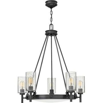 Hinkley - Lestenec na verigi COLLIER 5xE27/40W/230V, premer 68,5 cm, črna