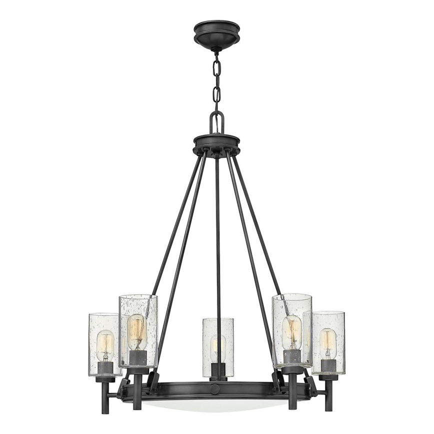 Hinkley - Lestenec na verigi COLLIER 5xE27/40W/230V, premer 68,5 cm, črna