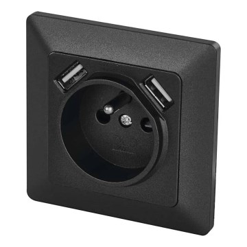 Hišna vtičnica z USB 250V/16A antracit