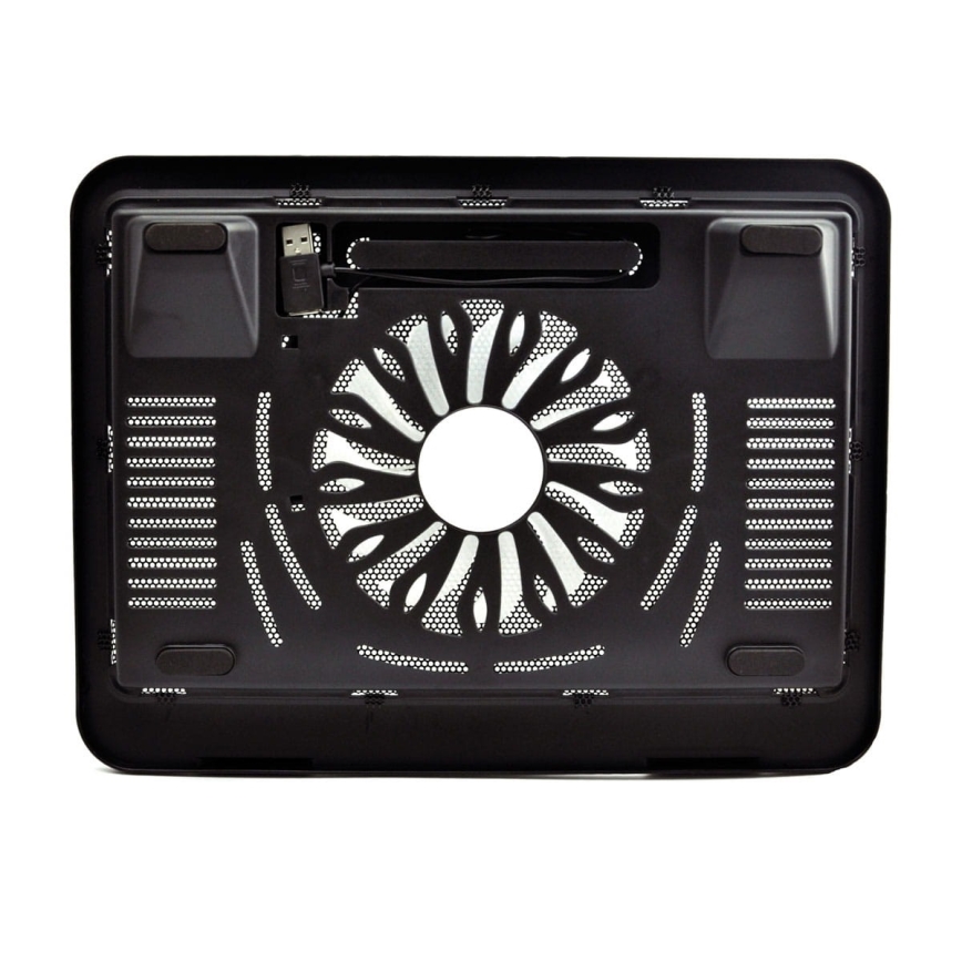 Hladilna podloga za prenosnik 1x ventilator 1xUSB črna