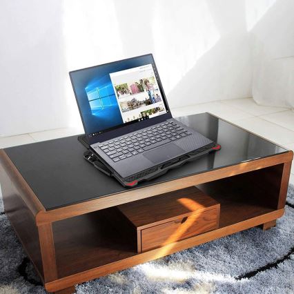 Hladilna podloga za prenosnik 5x ventilator 2xUSB črn